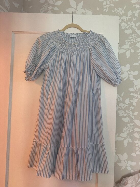 LAKE Dresses & Skirts - LAKE poplin dress blue and white stripes